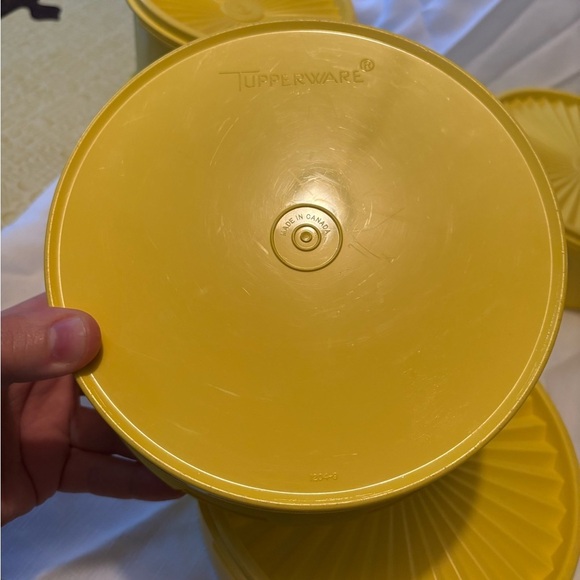 Vintage Tupperware Yellow Canister Collection Set of 7 - Picture 9 of 16